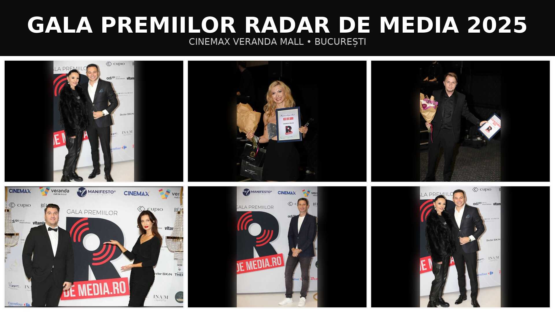 Gala Premiilor Radar de Media 2025 a strâns laolaltă oamenii care mișcă industria, într-o seară plină de lumină, aplauze și momente care au definit anul. Lista câștigătorilor, aici! 60 Gala Premiilor Radar de Media 2025 a strans laolalta oamenii care misca industria intr o seara plina de lumina aplauze si momente care au definit anul. Lista castigatorilor aici