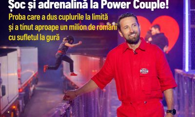 Soc si adrenalina la Power Couple Proba care a dus cuplurile la limita si a tinut aproape un milion de romani cu sufletul la gura