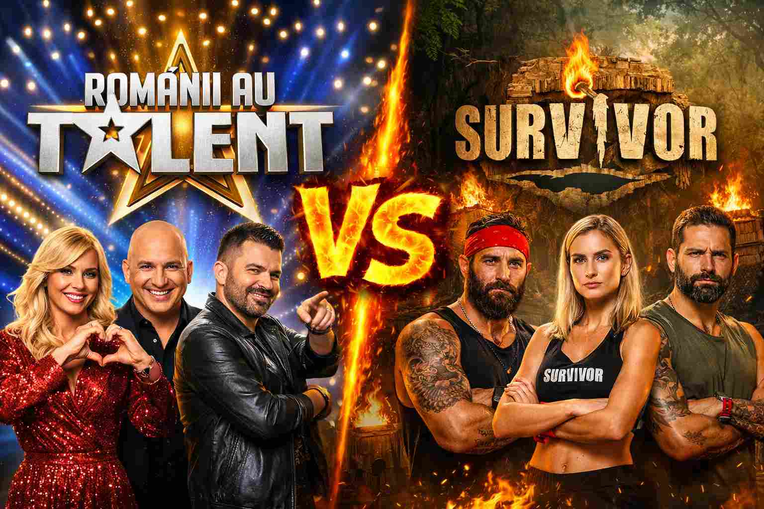 CUTREMUR ÎN TELEVIZIUNE! Românii au talent mătură tot în cale și închide meciul din prima repriză! (cifre exacte și grafice) 61 romanii vs survivor AUDIENTE TV