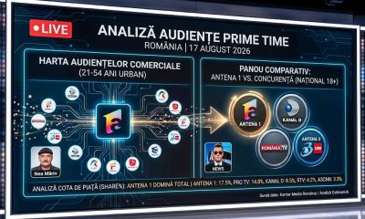 Analiza audiente TV prime time din data de 17 august 2026. Cine a fost lider de audienta Cum arata clasamentul 1