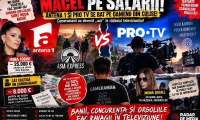 RAZBOI PE BANI INTRE ANTENA 1 SI PRO TV Mii de euro pentru oamenii din culise. Cameramanii au devenit „aur in lupta televiziunilor