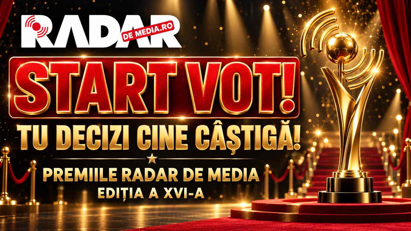🏆 START VOT la Premiile Radar de Media, ediția a XVI-a! Publicul își alege favoriții, iar marile nume din televiziune, radio, muzică și online intră în cursa pentru trofee 🌟 60 Start Vot Radar de Media 100KB