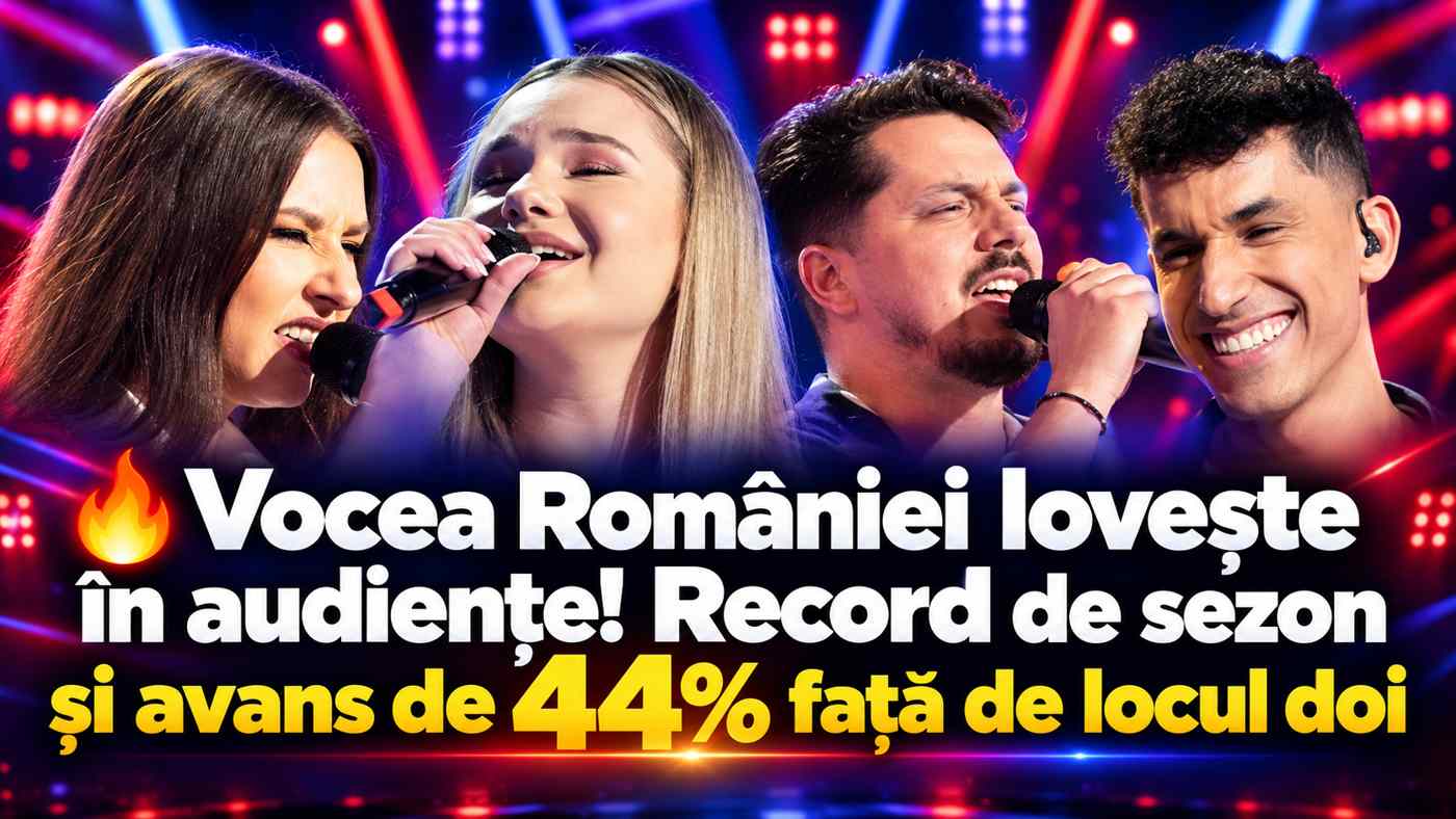 🔥 Vocea României, record de sezon și avans dur față de concurență! Audiență cu 44% peste locul doi și luptă aprinsă pentru vocile care au întors toate scaunele 60 Vocea Romaniei Record 100KB